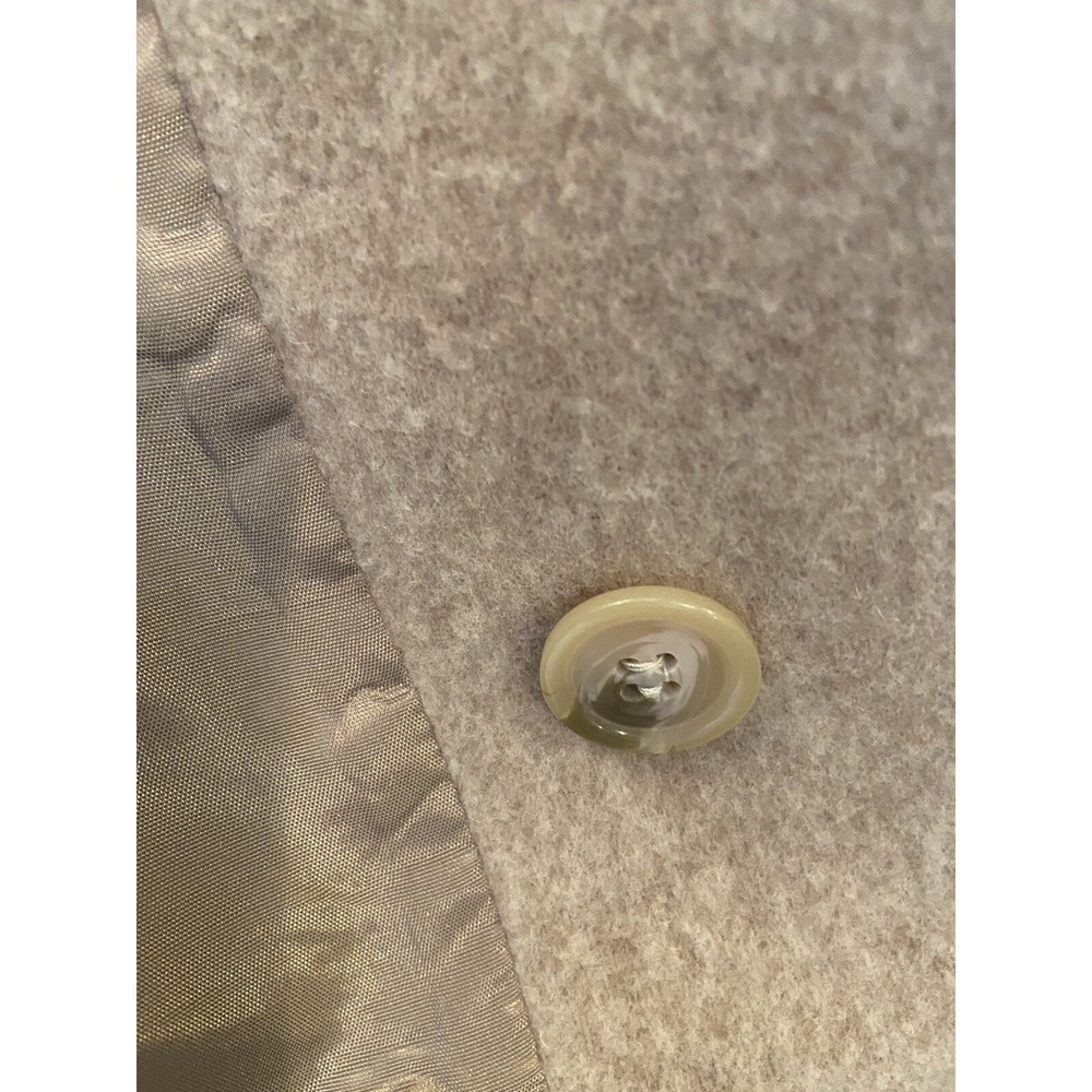 Herman Kay‎ Womens L Wool Coat Fitted Long Sleeve Button Front Pockets Beige VTG - Picture 12 of 12